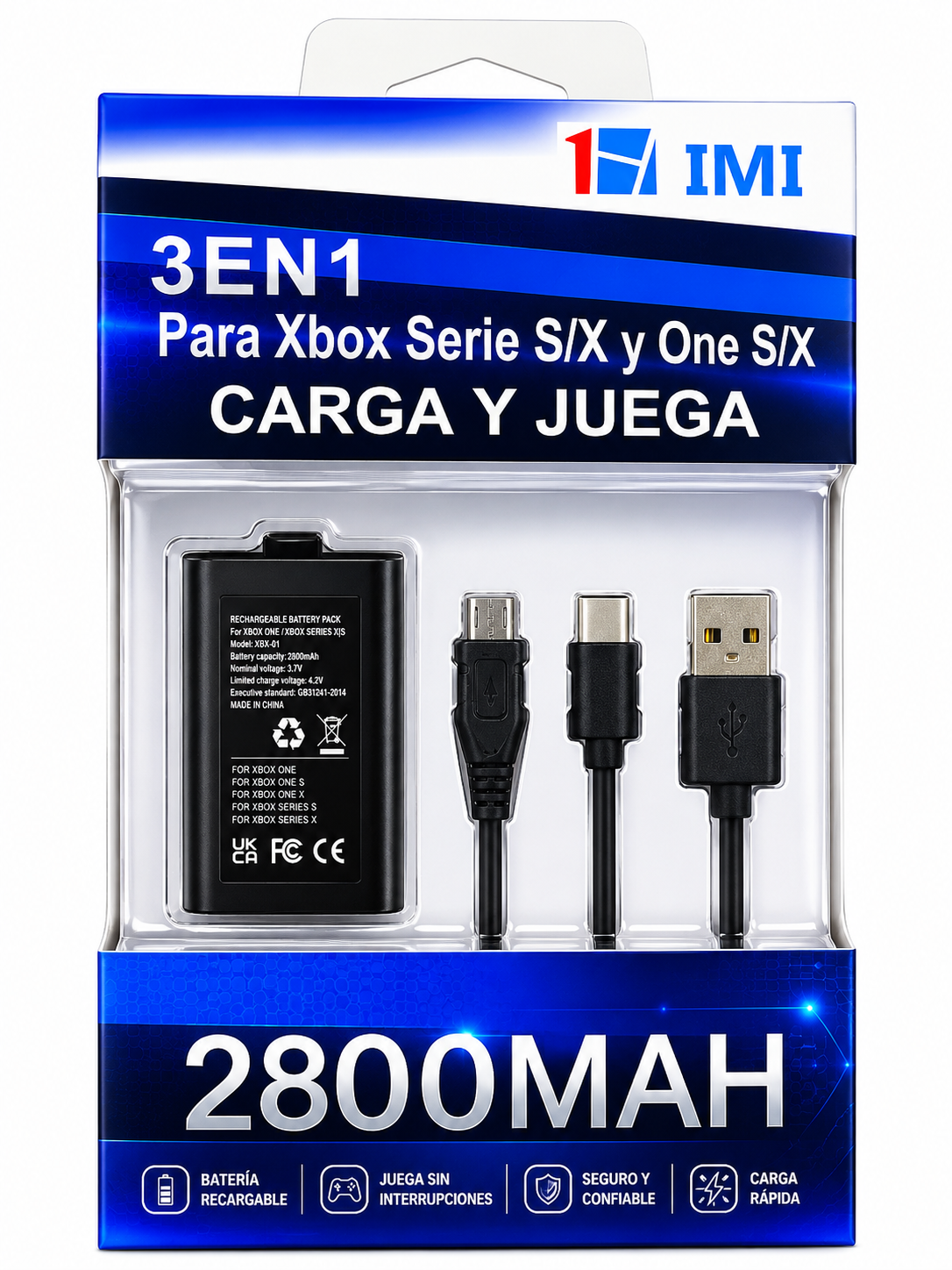 🎮 Kit Carga y Juega 3 en 1 para Xbox Series S/X y One S/X